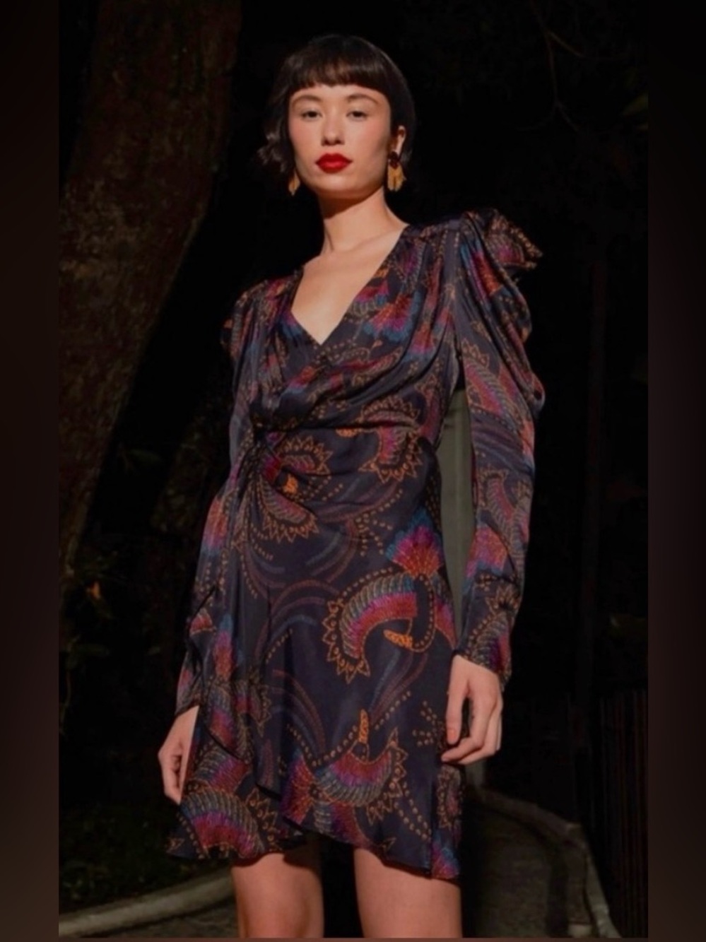 Farm Rio - Sequin‎ Toucans Mini Wrap Dress